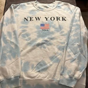 Light blue tie dye PacSun crew neck